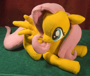 Fluttershy custom plush - fully posable.