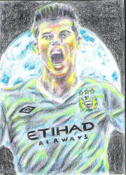 Sergio Aguero sketch card