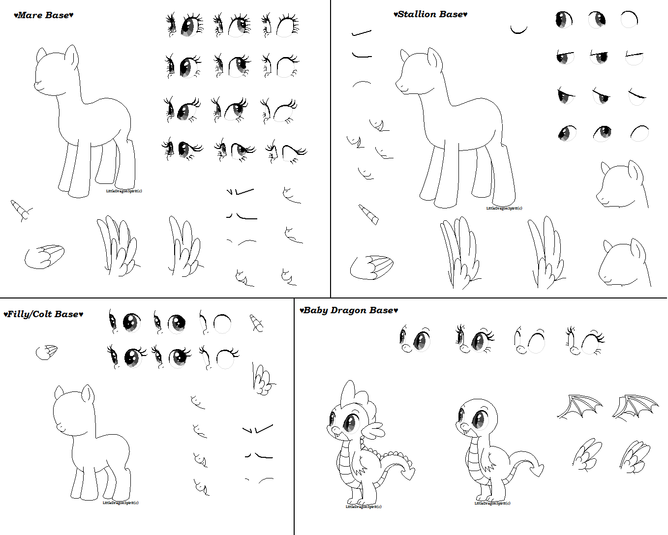 MLP FIM Base 3 FULL by LittleDragonSpirit on DeviantArt