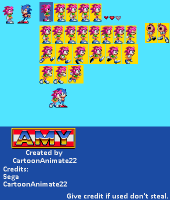 Amy Rose Sprites by Leo87sonic on DeviantArt