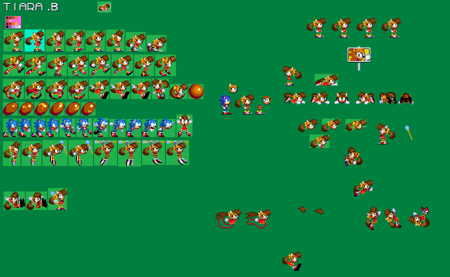 Mighty and Tiara custom Sonic sprites