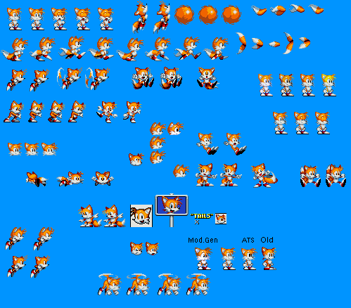 tails the fox sprites