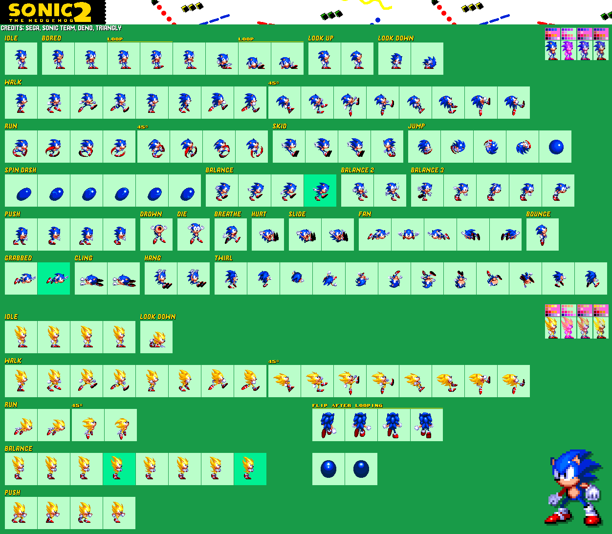 some edited classic sonic sprites. by TheGoku7729 on DeviantArt