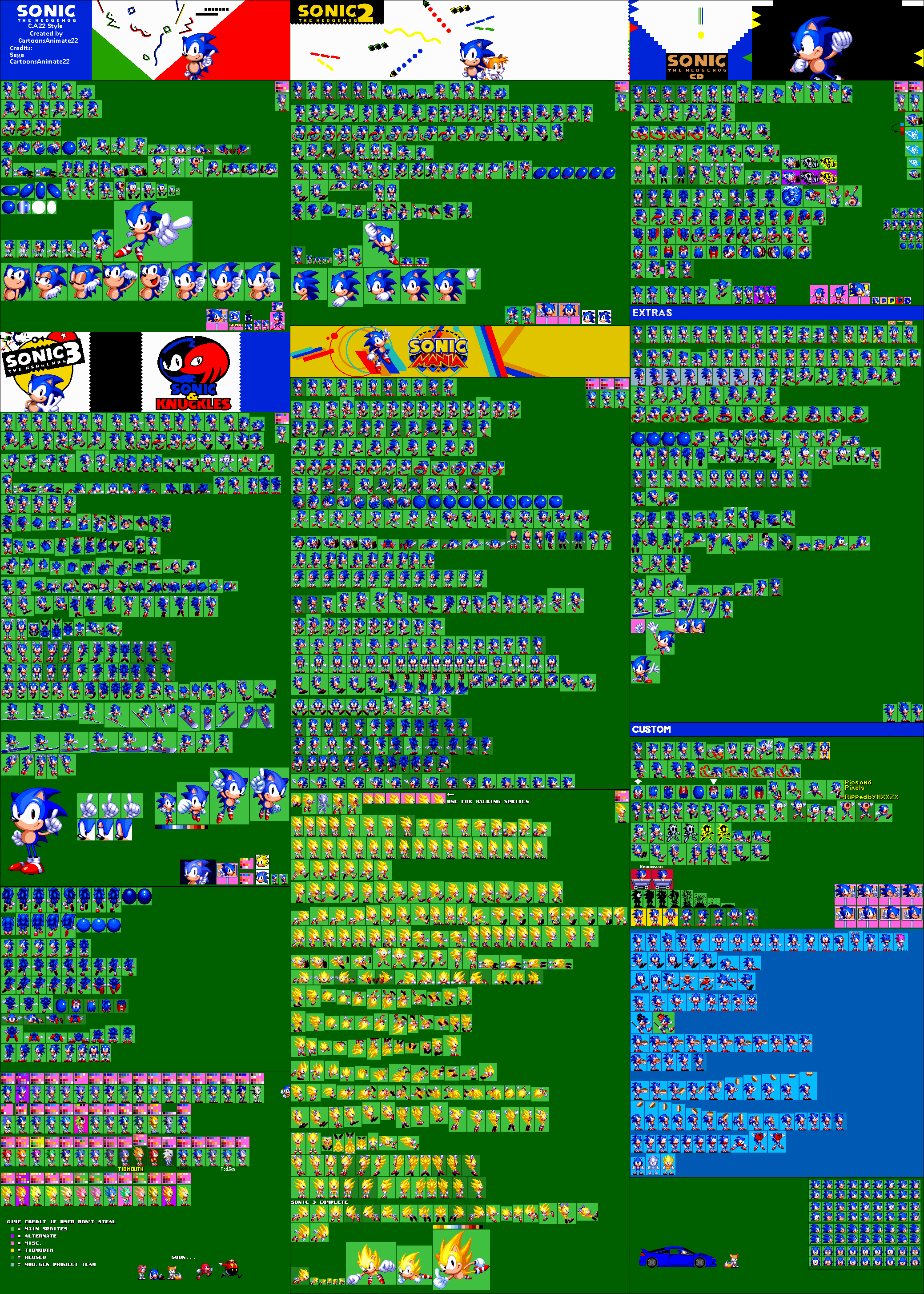 Sonic 1/CD Sprites for Sonic (OLD) [Sonic Mania] [Mods]
