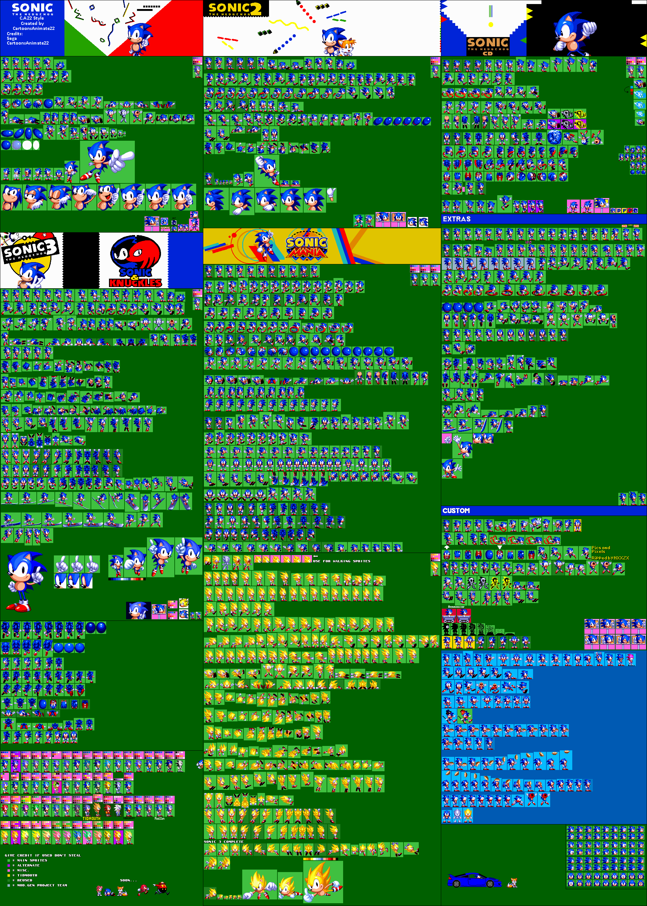 The VG Resource - Doing Sonic 1-sized, Sonic 1-visual-styled sheets for  other characters than Sonic