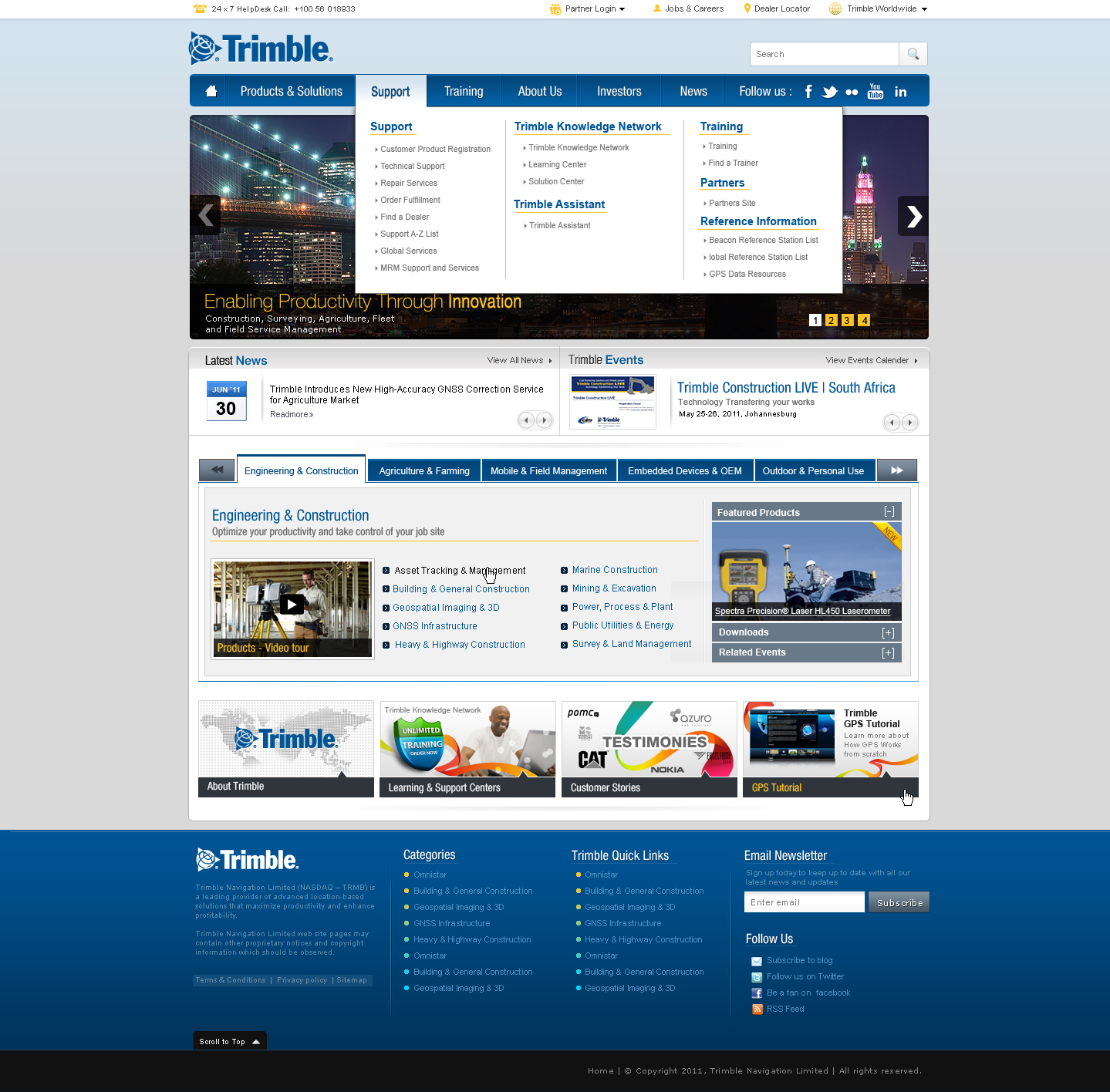 trimble website mockup design