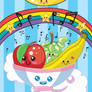 Kawaii fruit in the sky