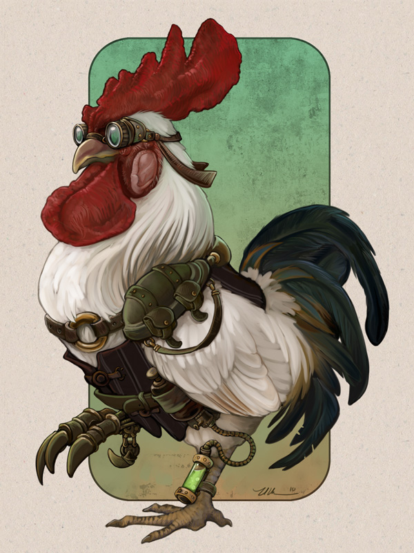 Steampunk Rooster by ursulav