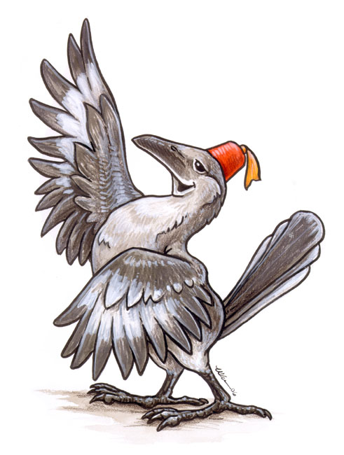 Mockingbird with Fez by ursulav