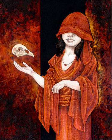 Woman With Bird Skull