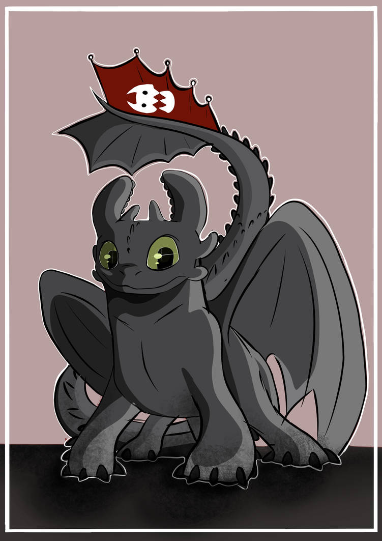 Pink Toothless Cartoon Toothless cartoon by PouillART on DeviantArt