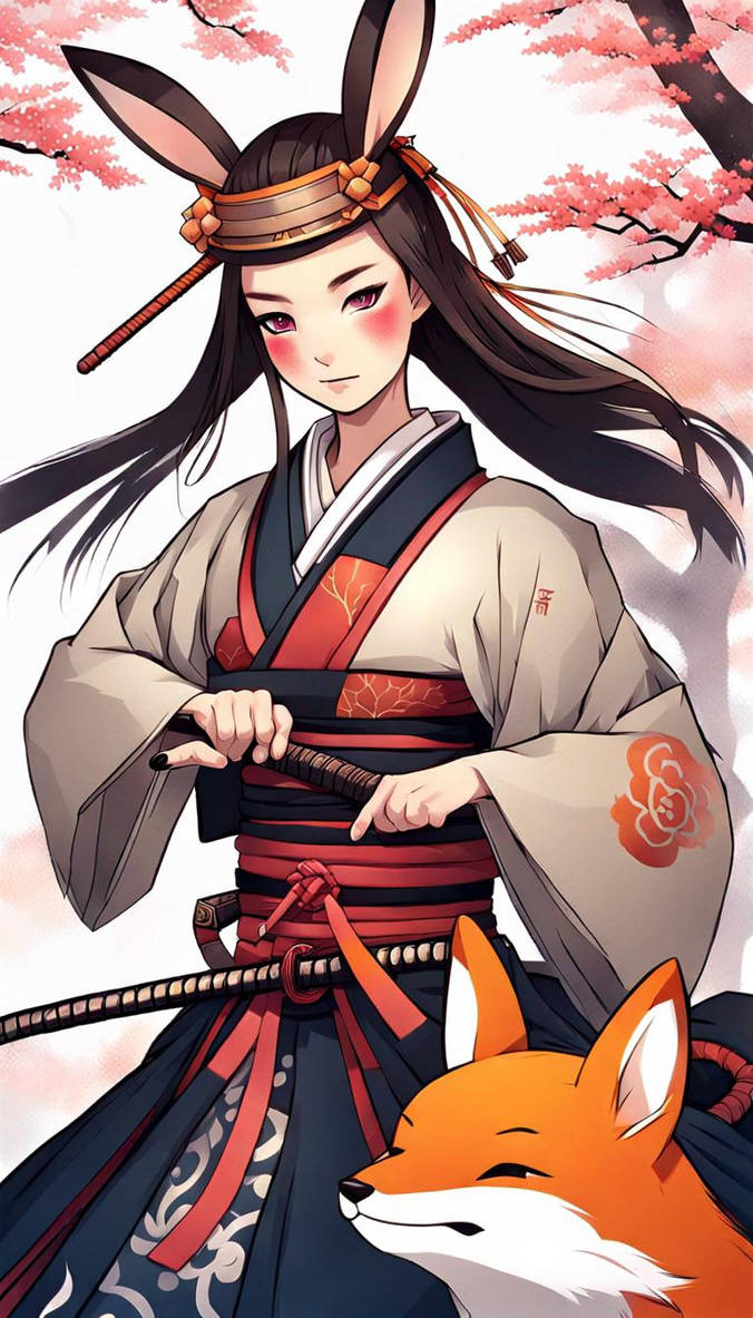 Guardian samurai rabbit and her fox princess by csm21i on DeviantArt
