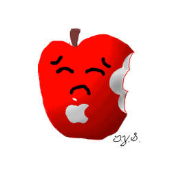 a Red apple