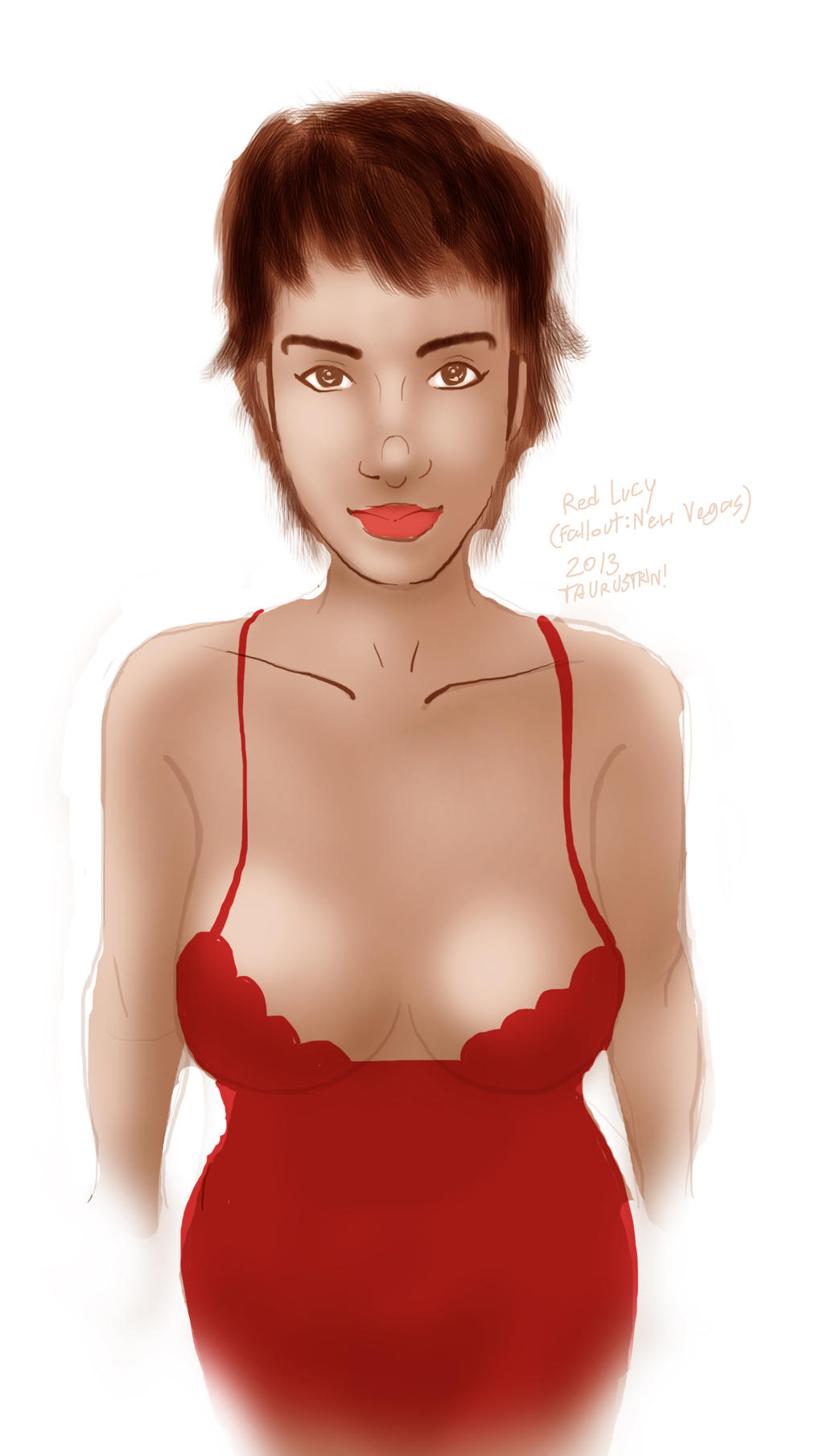 Fallout : Red Lucy -on red dress by taurustrin on DeviantArt Fallout : Red Lucy -on red dress by taurustrin on DeviantArt