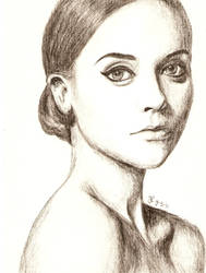 Christina Ricci in charcoal