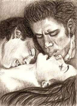 Vampire Diaries in charcoal