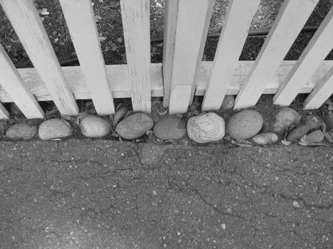 Stone lined fence