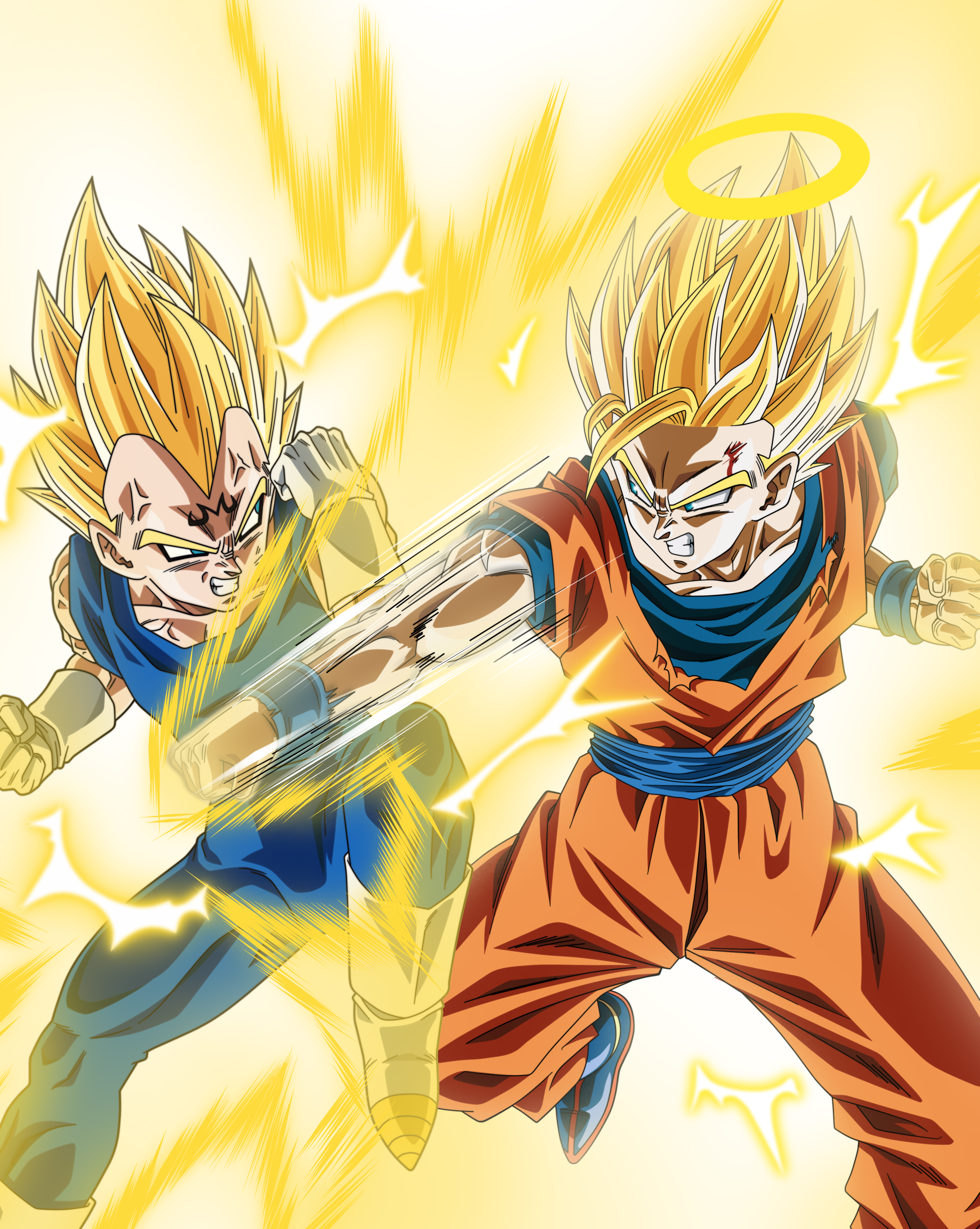 Vegeta SSJ2 vs Evil Goku SSJ by SebaToledo on DeviantArt