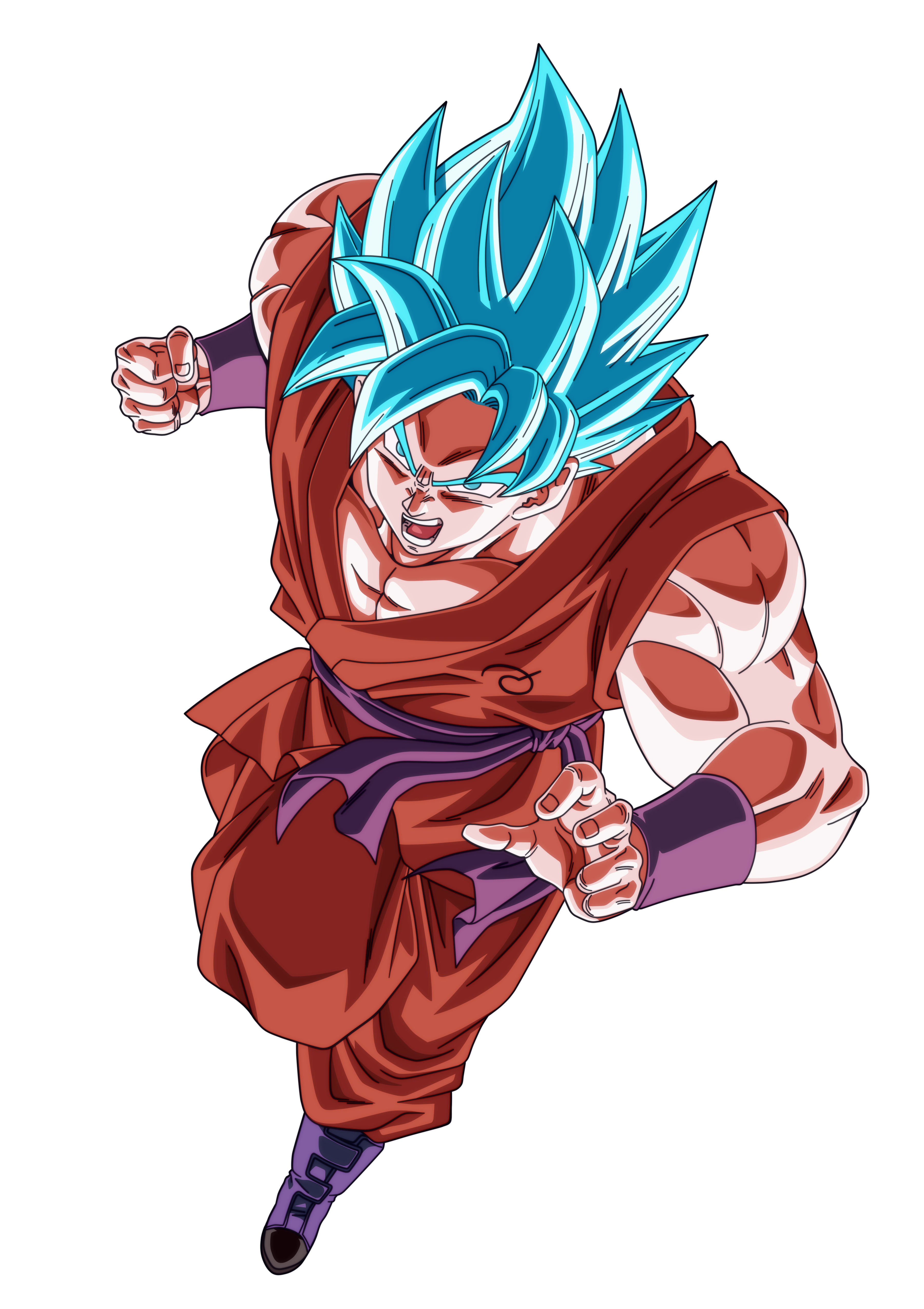 DBS - Goku SSJ Blue Kaio-Ken (no aura) by VictorMontecinos on