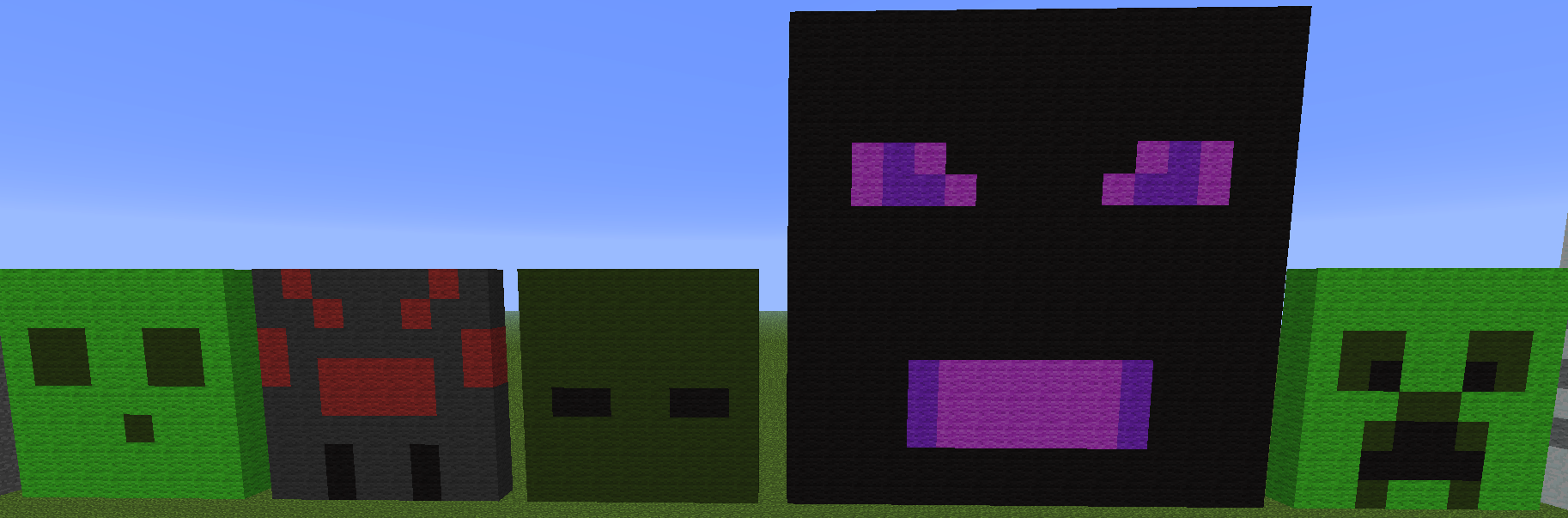 Slime, spider, zombie, Enderdragon, creeper