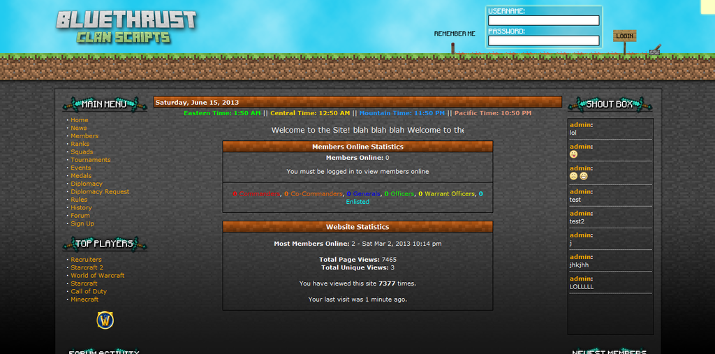 Minecraft Website Template by Bluethrust on DeviantArt