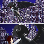 Devilman and Miki Flying