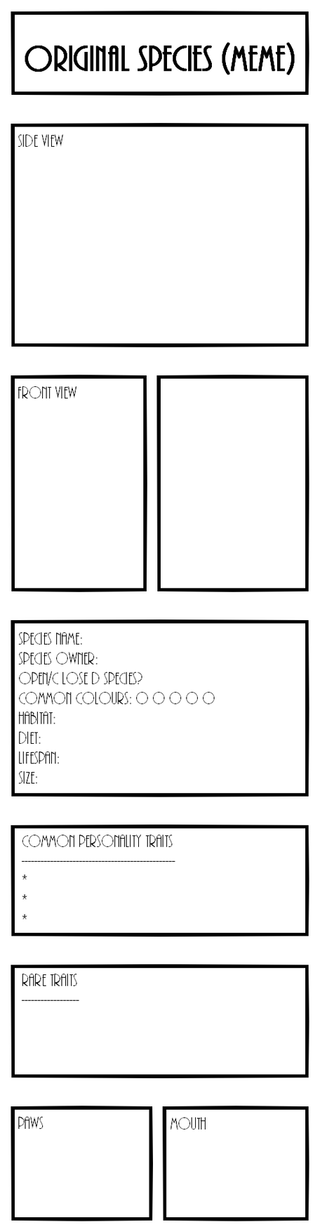 Original Species Template By ArcticWoif On DeviantArt Original Species Template By ArcticWoif On DeviantArt