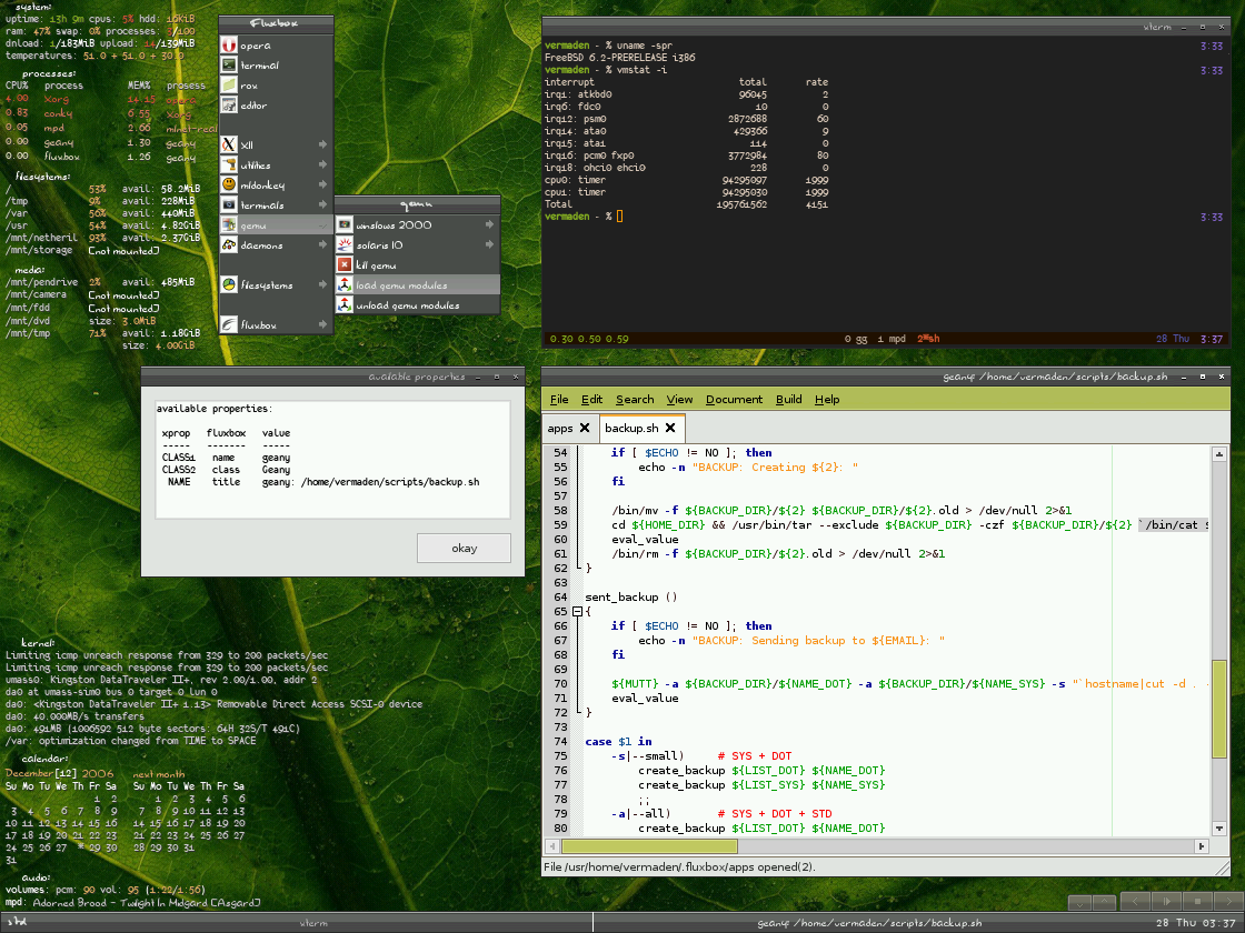 FreeBSD 6.2 + Fluxbox