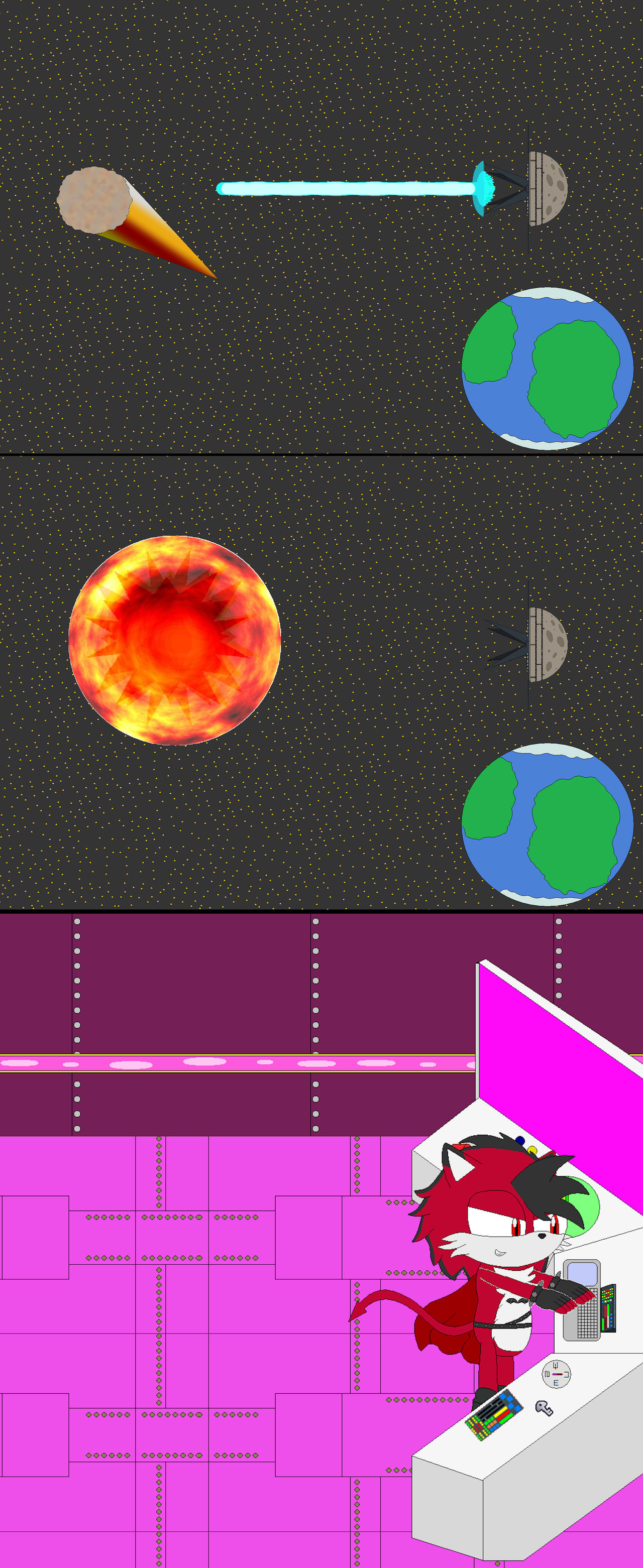 Azrael gains full control of the Eclipse Cannon