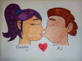 Gabby and AJ participate in Kiss Me 