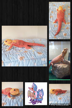 Bright orange bearded dragon plush