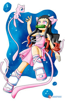 Poster: Nezuko y Mew