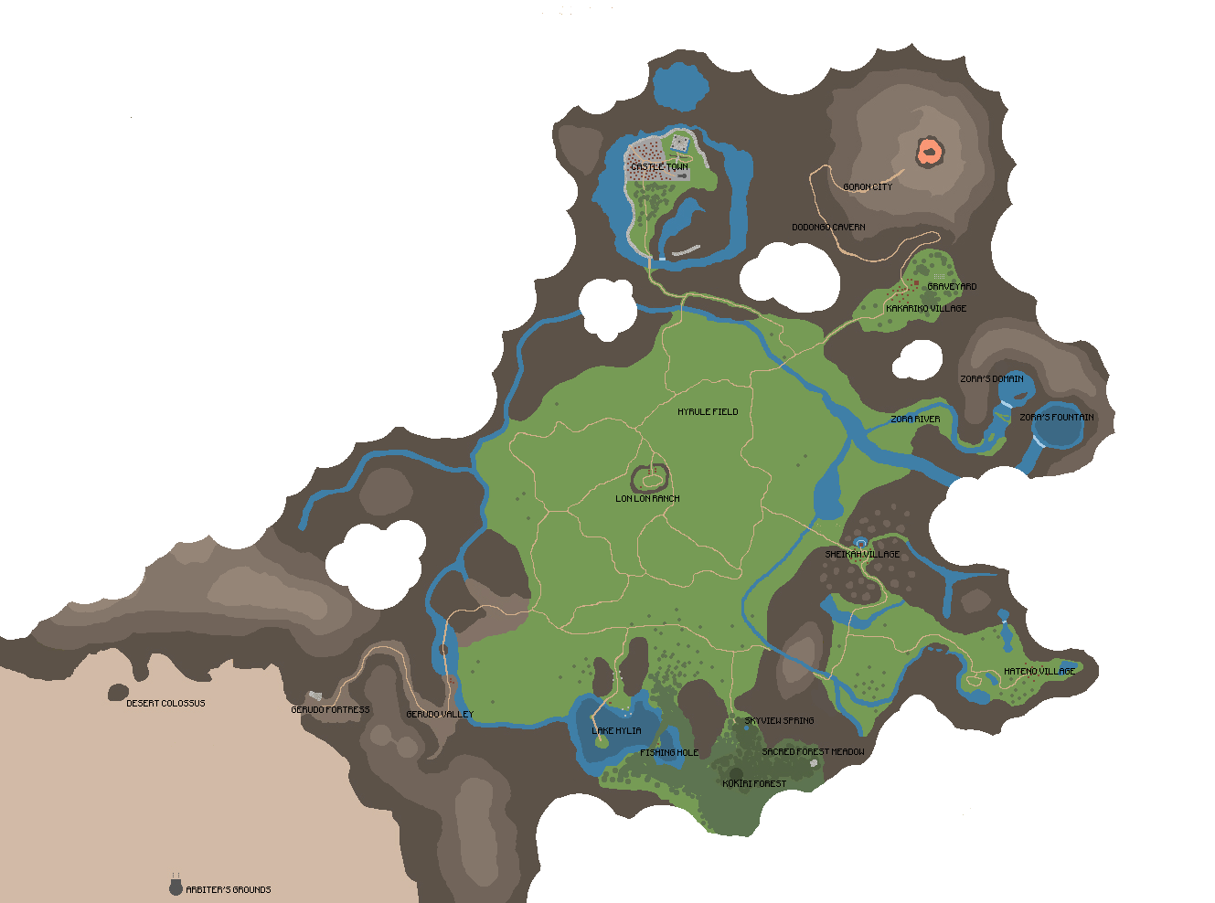 Map of the Wild, tLoZ: Breath of the Wild Map by Nelde on DeviantArt