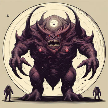 Space demon monster size of a planet