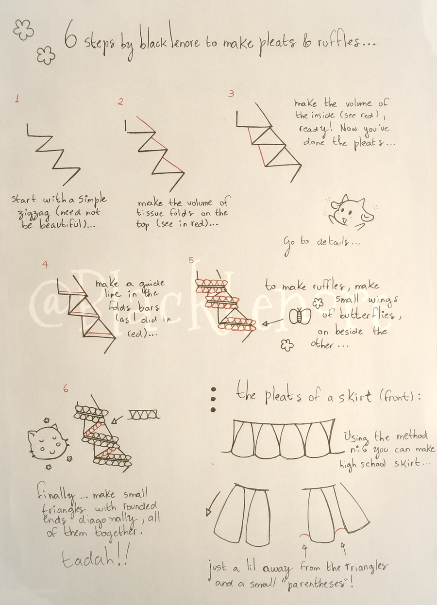 +Tutorial make pleats and ruffles in 6 steps+ by ushirin on DeviantArt