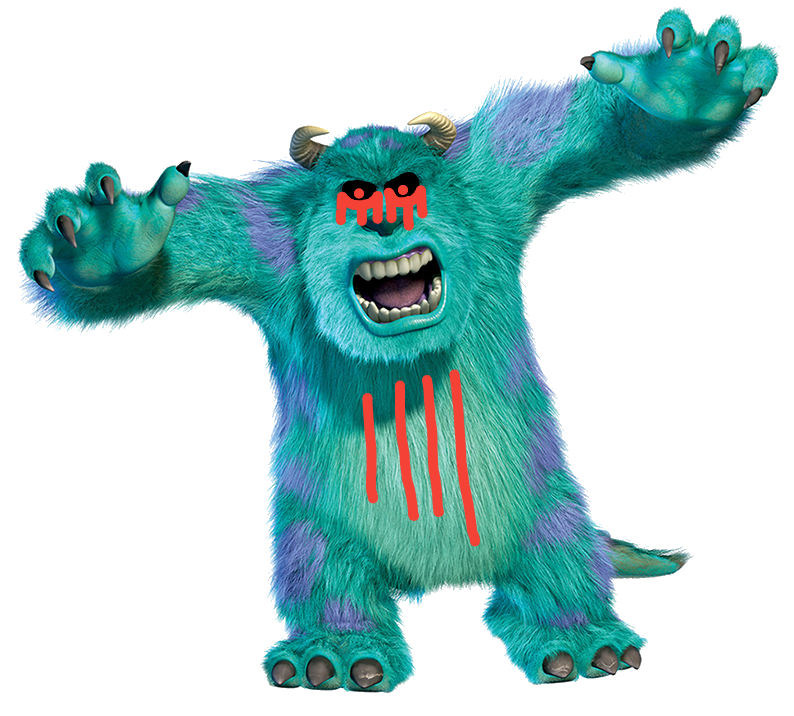 Distorted Sully Demented Sulley by AidanYeckley on DeviantArt