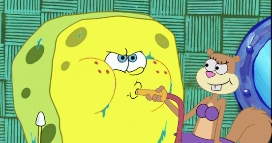 Sandy inflates Spongebob (Edit) by Inflator87 on DeviantArt
