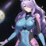 Camilla in a space suit