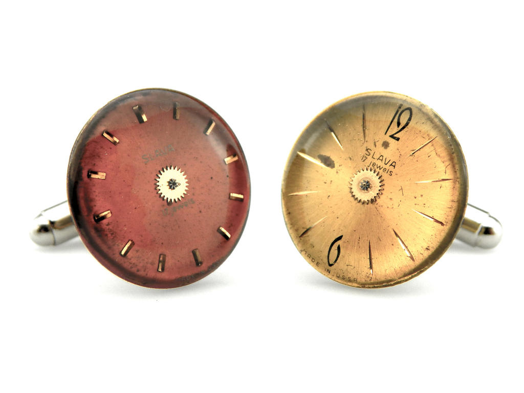 Watch face cufflinks - Clockwork Cufflinks