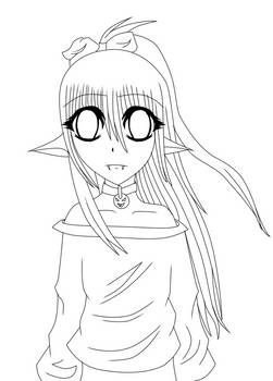 Halloween Girl Lineart