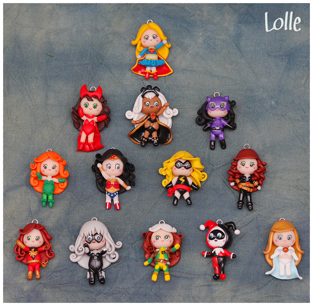 Fimo Marvel and DC Girls