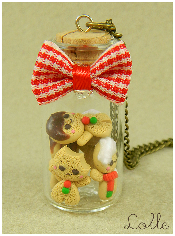 Fimo Gingerbread man Bottle