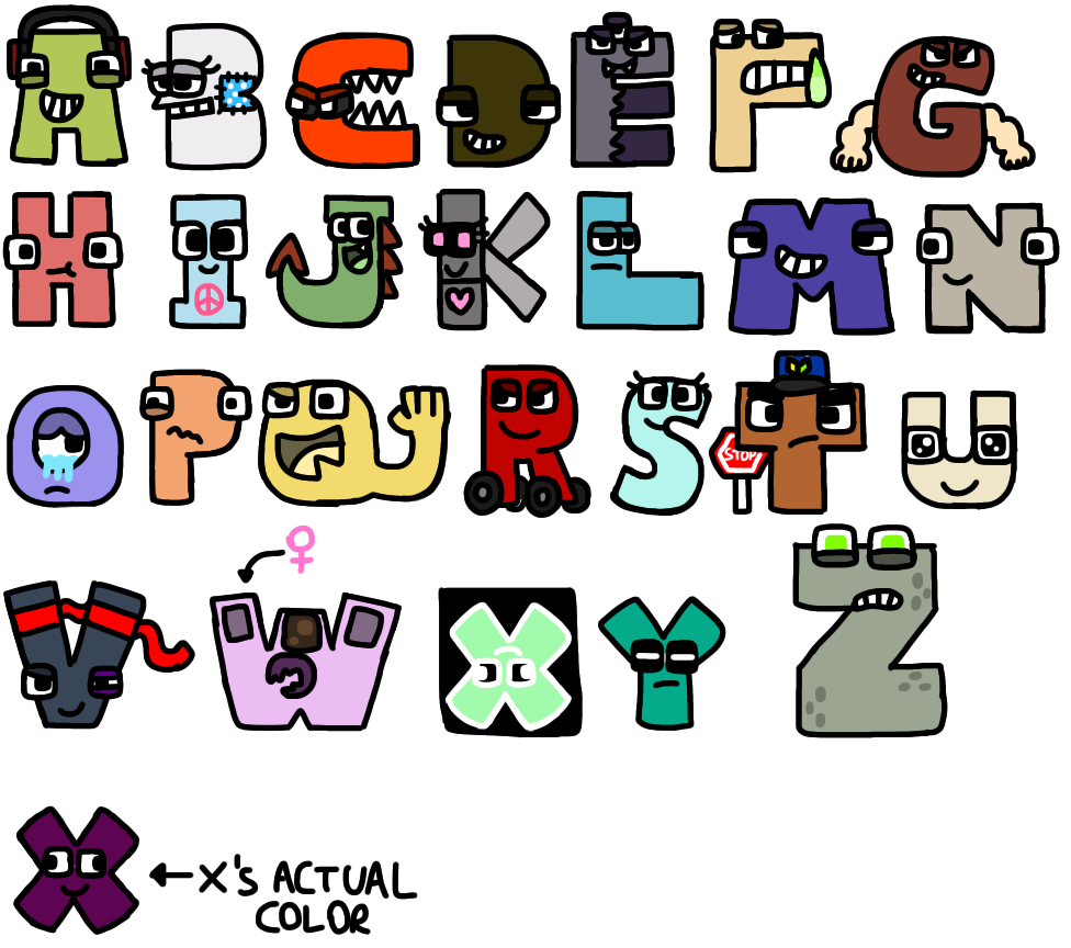 Russian alphabet lore but I remade the letters from scratch : r