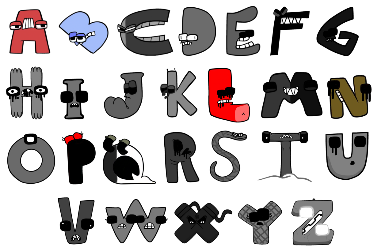 Russian alphabet lore but I remade the letters from scratch : r