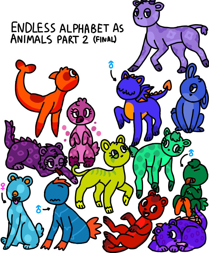 Endless Alphabet As Animals Part 2 By AlessiaTheBat206 On DeviantArt endless-alphabet-as-animals-part-2-by-alessiathebat206-on-deviantart