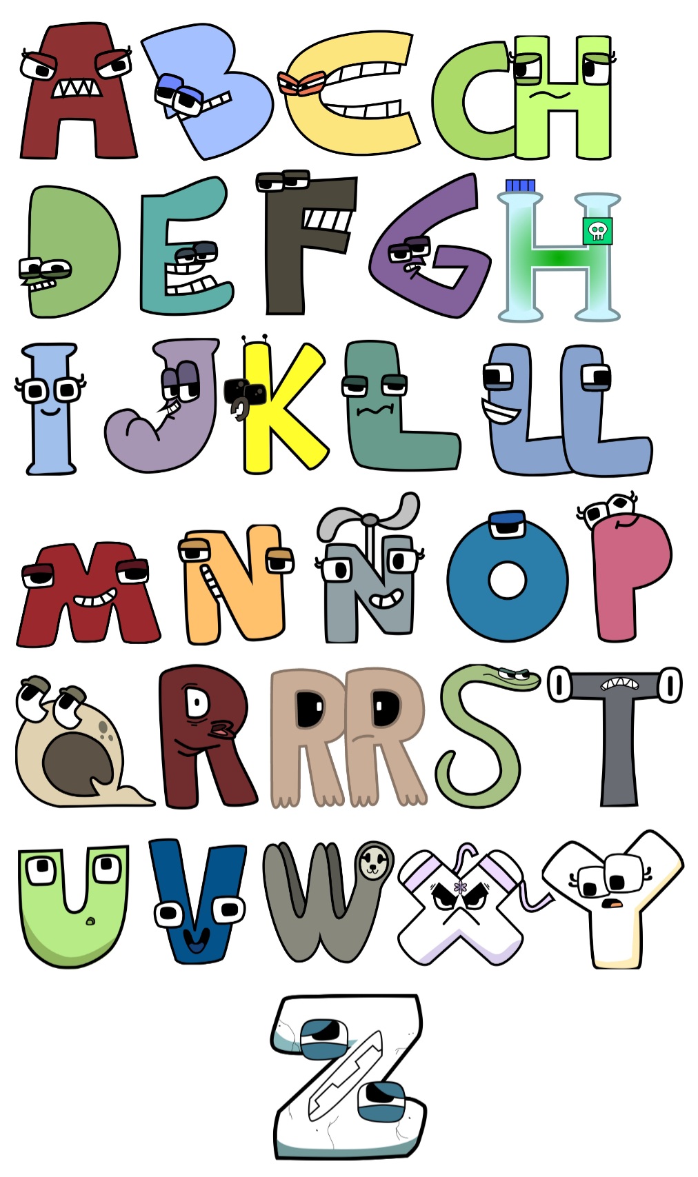 Unifon Alphabet Lore in My Style by Alessiacafona on DeviantArt