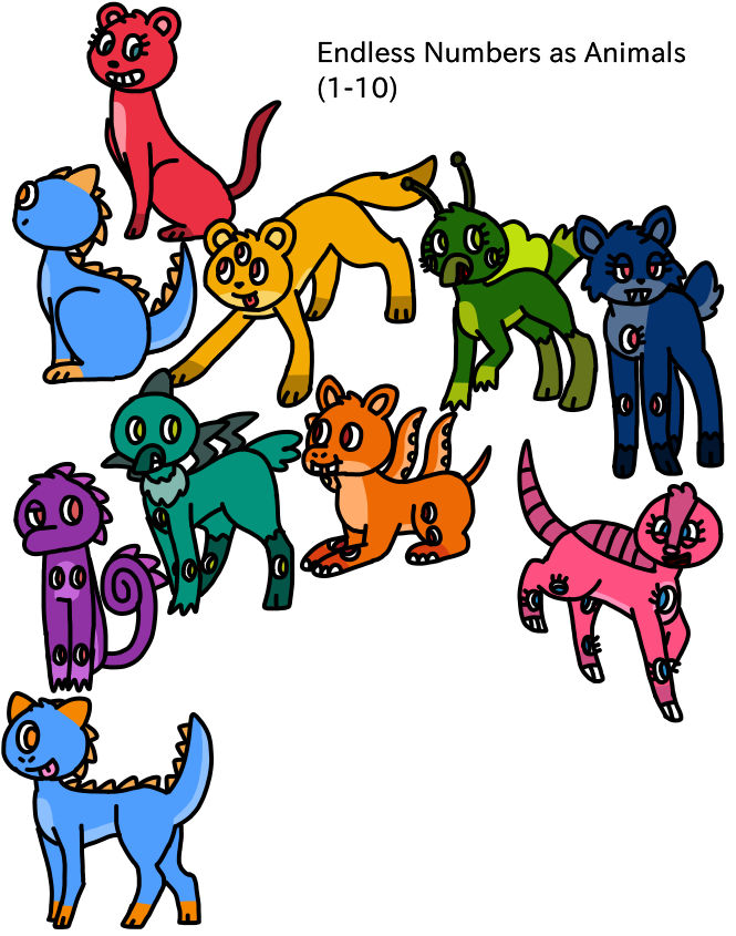Endless Numbers as Animals (1-10) by Alessiacafona on DeviantArt