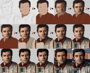 Poe Dameron - Portrait WIPS