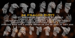 Dragon Busts 3d Models