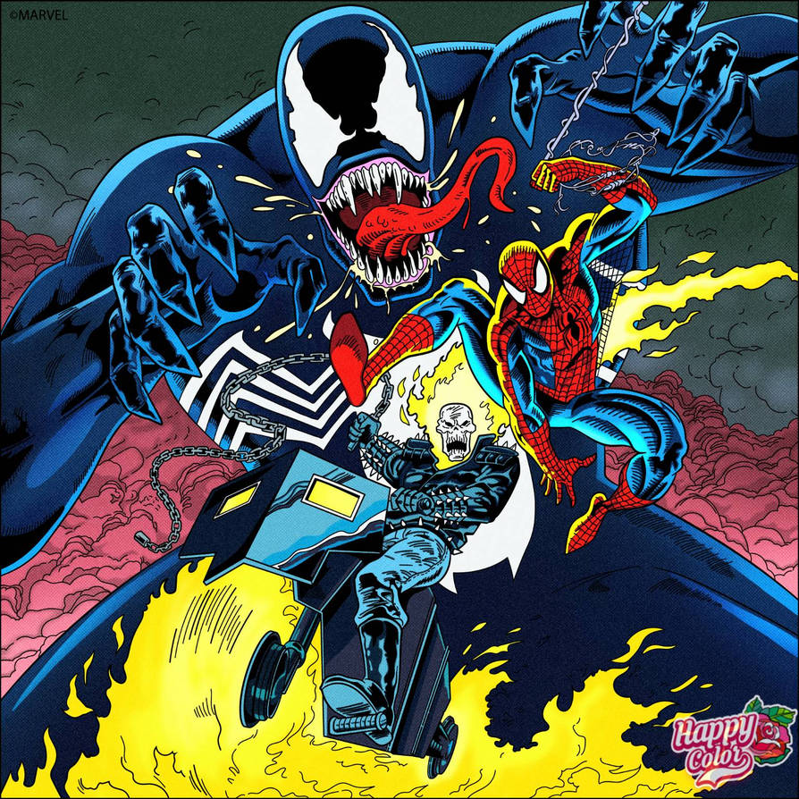 Ghost rider and Spider-Man vs Venom!! by spider1m on DeviantArt